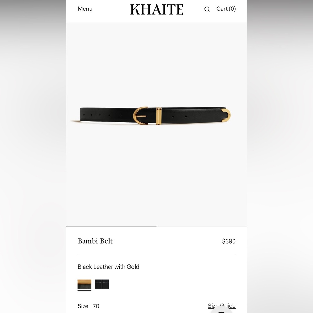 KHAITE Bambi Belt (Black with 18K Gold Buckle)